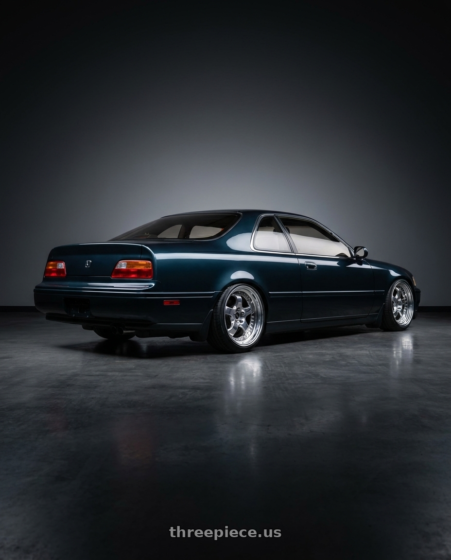 1993 honda legend coupe with Work Meister S1 3P wheels rear three quarter view slight stretch tires
