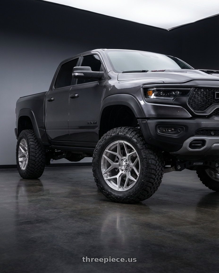 2022 Dodge Ram TRX with 4PLAY 4P06 6x135/6x139.7 22x10-18 Brushed wheels