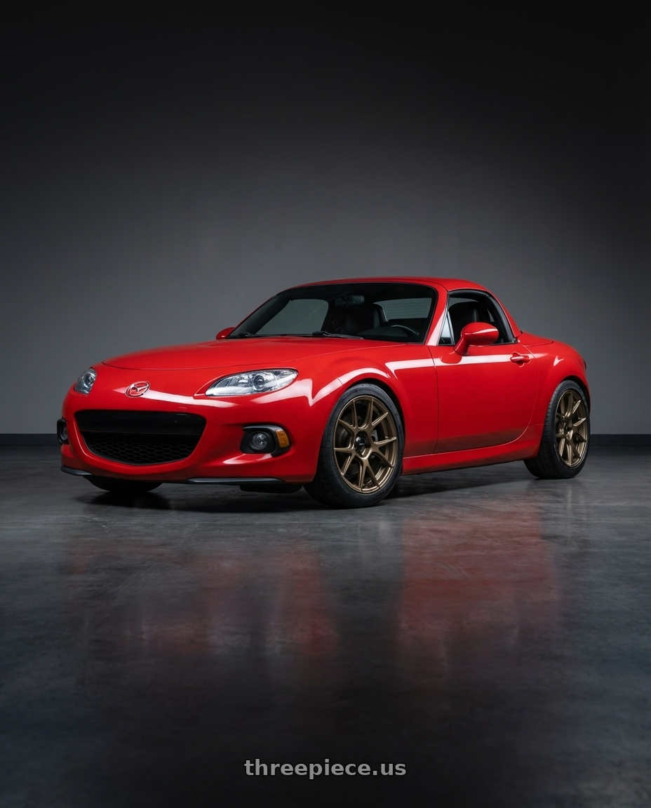2012 Mazda MX-5 Miata NC with Konig Ampliform 5x114.3 17x9+40 Gloss Bronze wheels