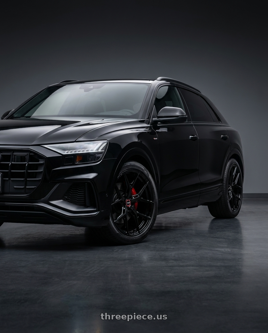 2023 Audi q8 premium plus with VOSSEN HF-5 5X112 23x11 +14 GLOSS BLACK wheels