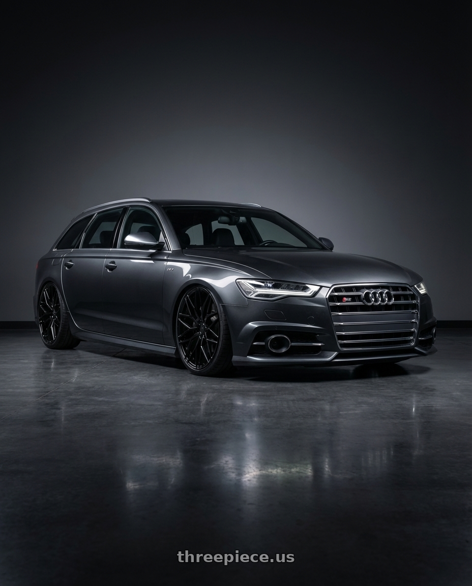 2016 Audi S6 C7 with Avant Garde Wheels M520R 5X112 20x10 +25 Gloss Black wheels