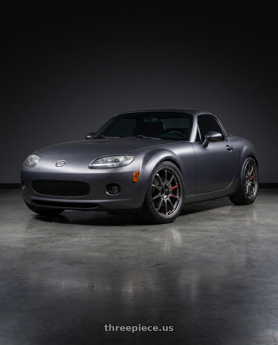 2007 Mazda Miata MX-5 with Volk Racing CE28N-PLUS SL 5x114.3 17x7.5+43 Pressed Graphite wheels