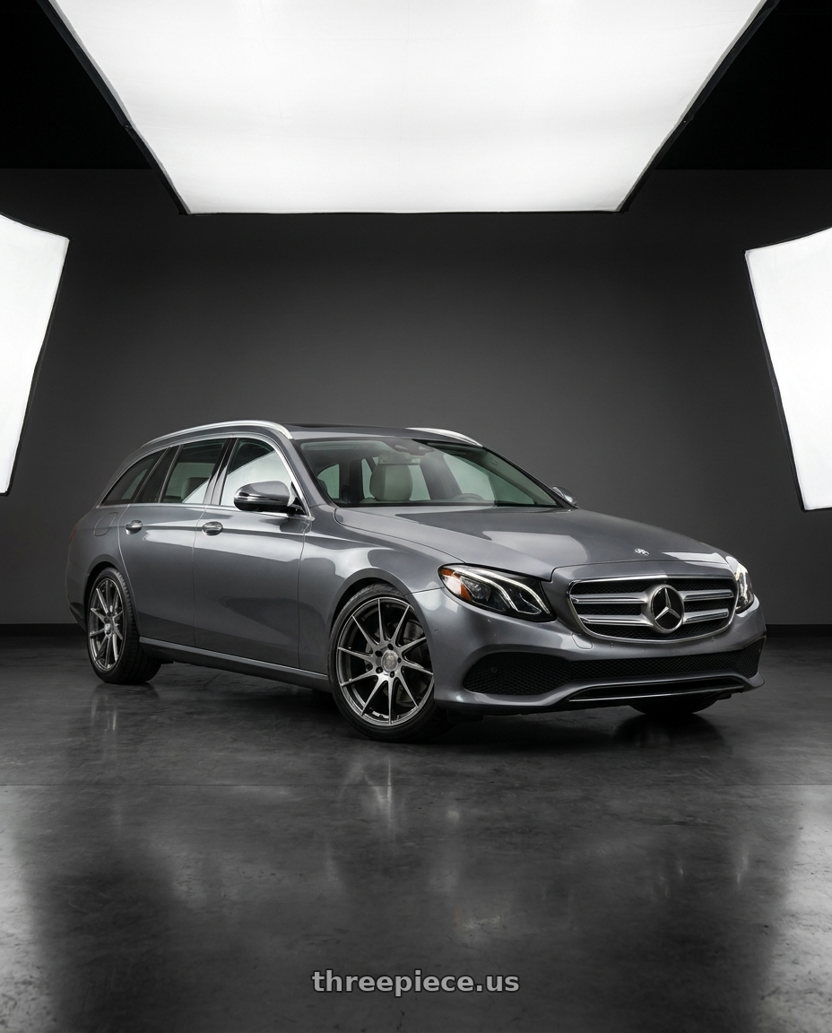 2020 Mercedes Benz E300De Wagon Year with Aodhan AH09 5x100 18x8.5 +35 Hyper Black wheels