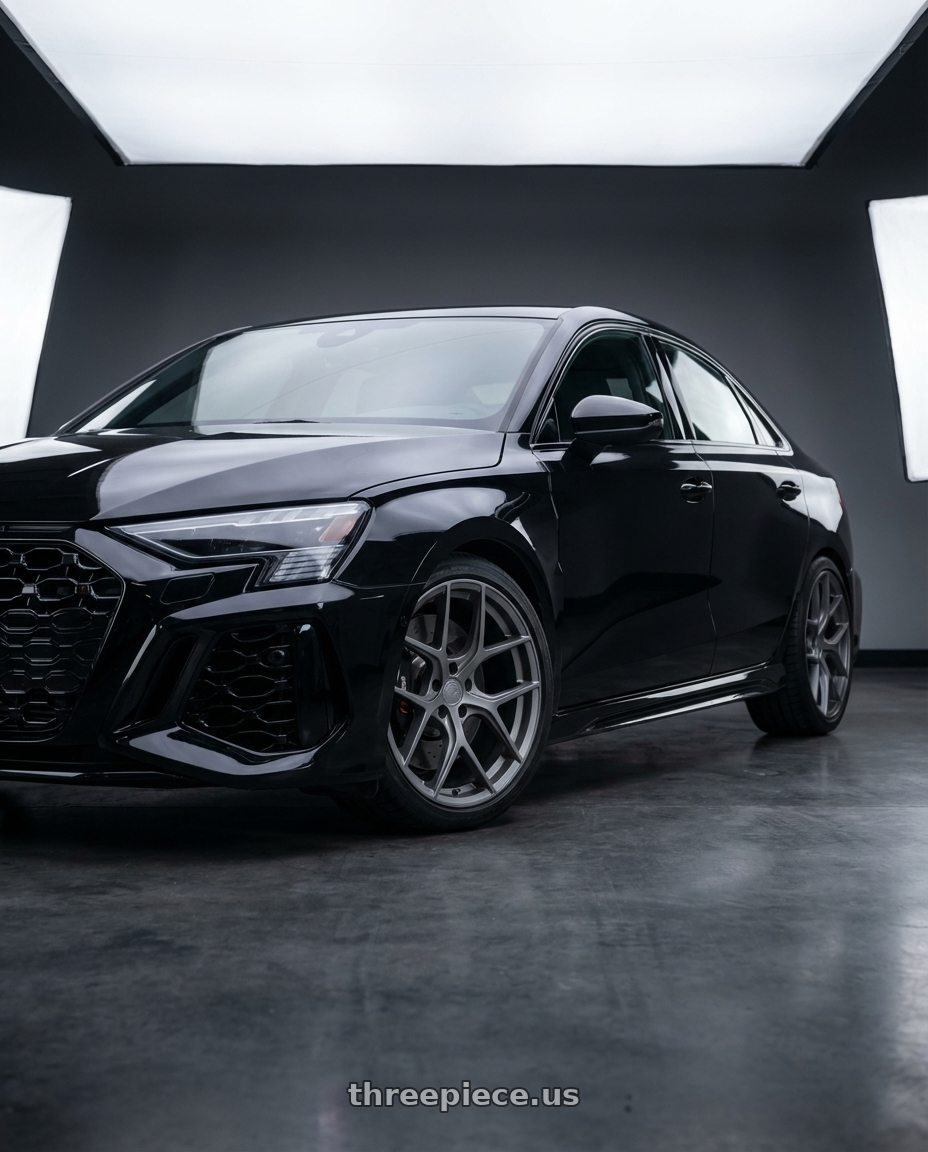 2022 Audi RS3 8Y with Aodhan AFF2 5x112 19x8.5+35 Matte Gray wheels