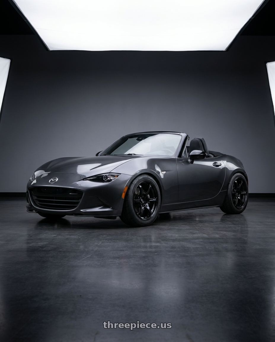 2017 Mazda MX-5 Miata with Advan Racing RG-4 4x100 17x8.0 +35 SEMI GLOSS BLACK wheels