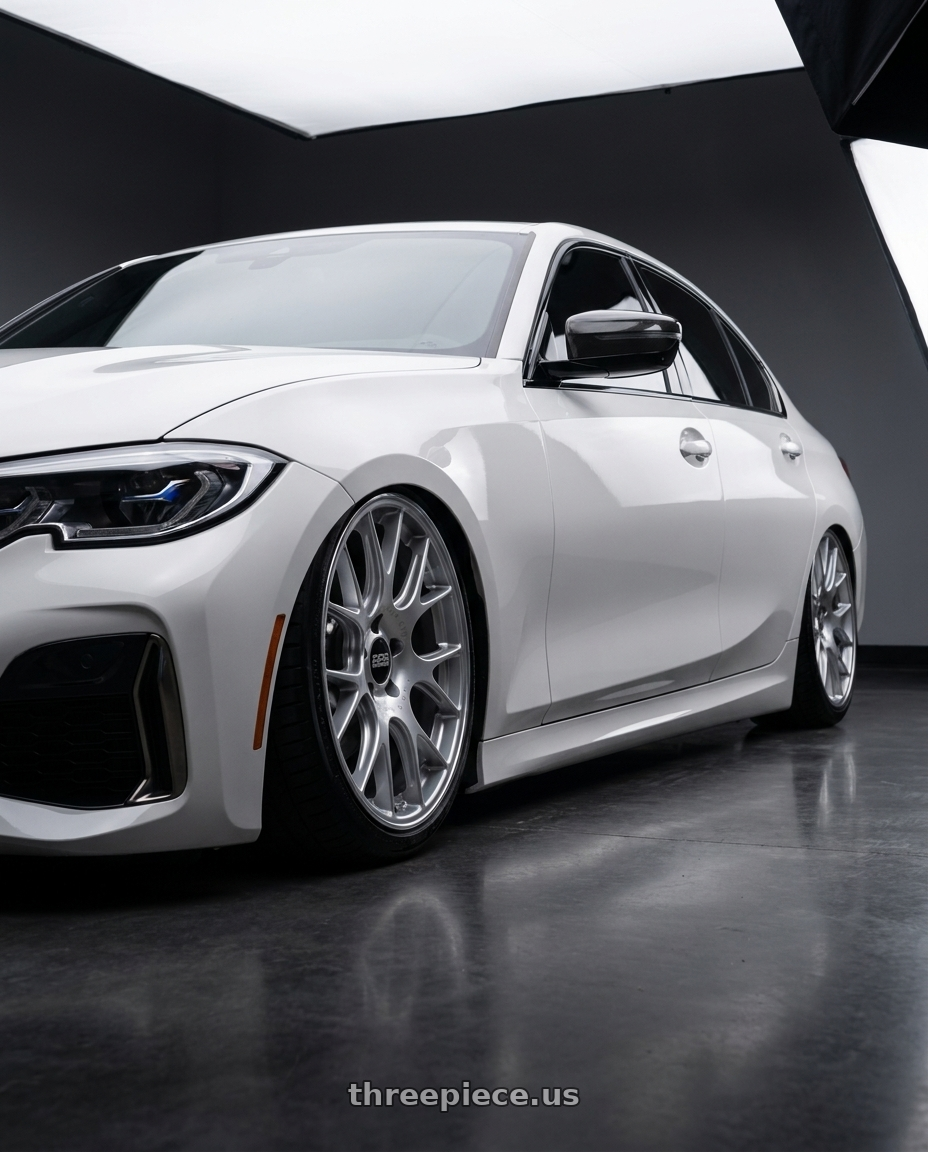 2021 bmw m340i with BBS CH-R 5x120 20x10.5 +24 Brilliant Silver Polished Rim Protector wheels