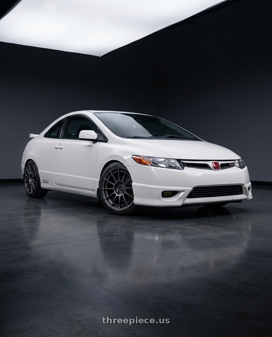 2008 Honda civic si with Enkei NT03RR 5x114.3 17x7.5+35 Gunmetal wheels