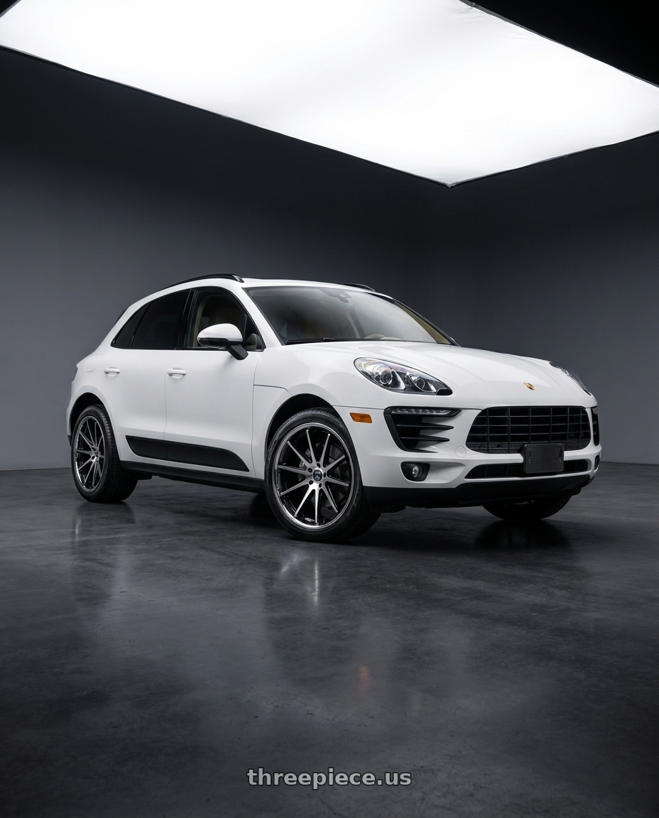 2017 Porsche macan  with Rohana RFC10 5x112 22x9+20 Machine Black/Chrome Lip wheels