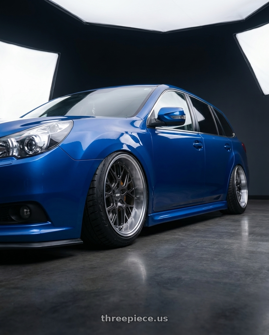 2011 Subaru Legacy Wagon with ESR Wheels CS SERIES CS11 5x108 19x10.5 +22 Gloss Graphite wheels