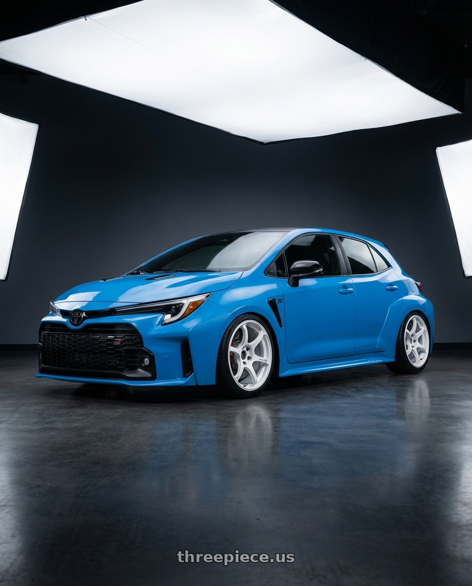 2024 Toyota GR Corolla with Advan Racing RG-4 5x114.3 18x9.5 +35 RACING WHITE METALLIC & RING wheels