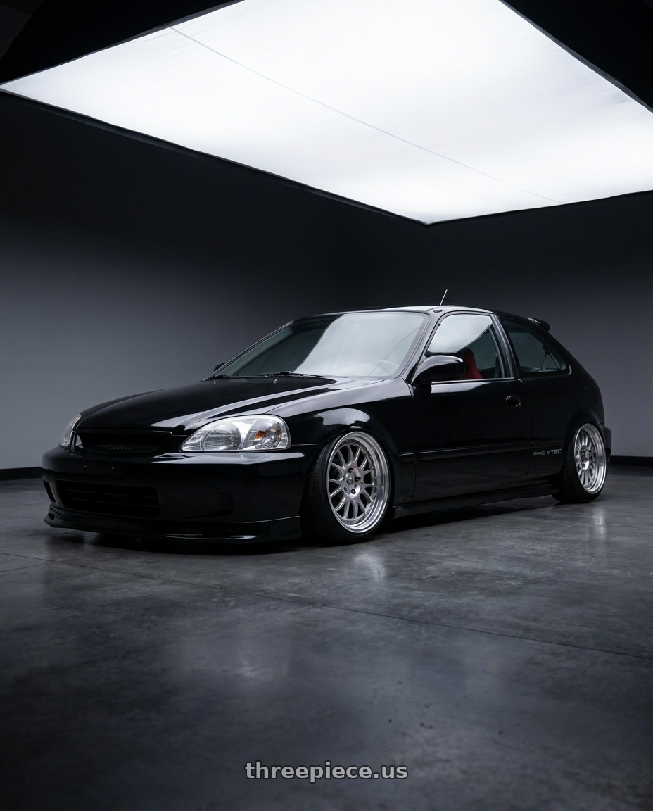 2000 honda civic hatchback with SSR Professor MS3R 4X100 16X7 26 NR Disk Titan Silver wheels