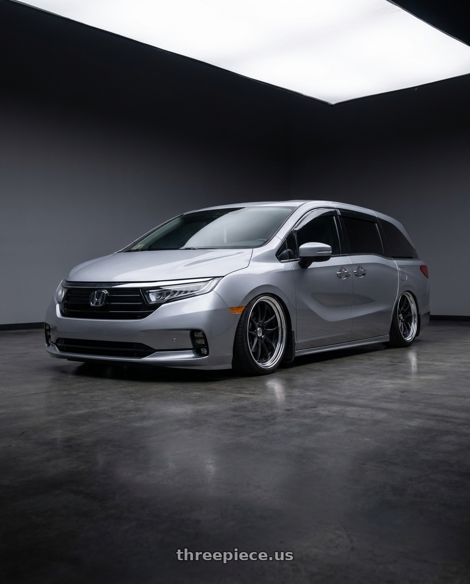 2024 Honda Odyssey with Work Cr 2P 5x120 20x8.0 +38 Matte Black wheels