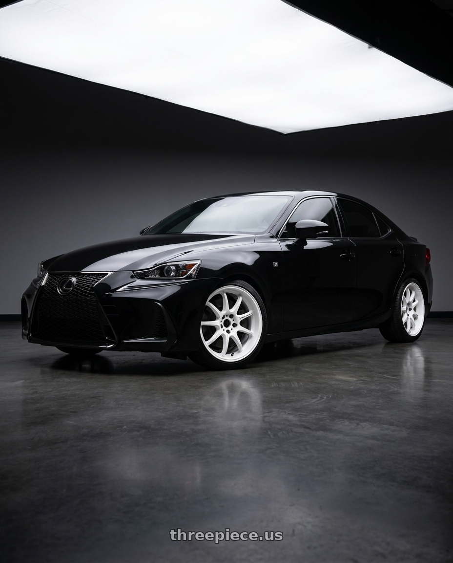 2017 Lexus is300 f sport with Work Emotion D9r 5x114.3 19x8.5 +38 White wheels