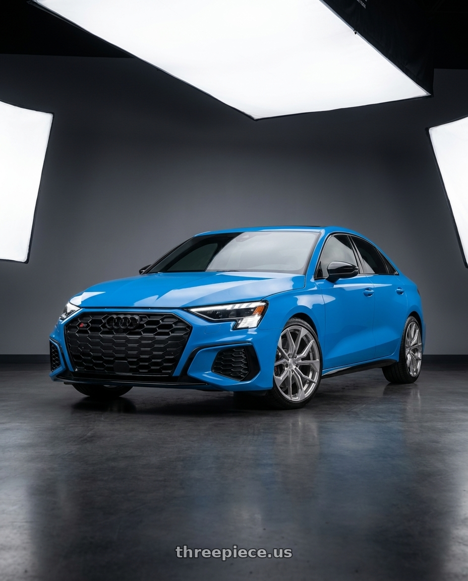 2023 Audi S3 with Rohana RFX10 5x112 19x8.5+42 Brushed Titanium wheels