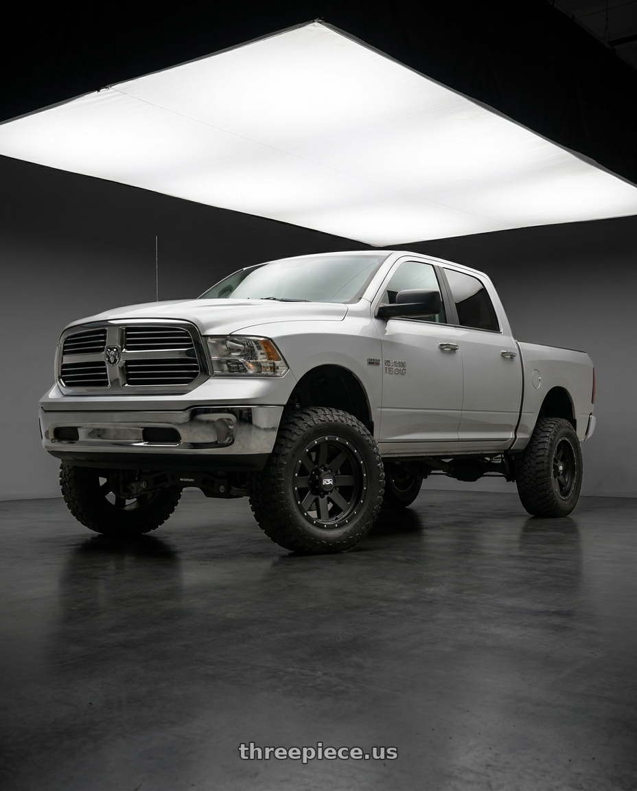 2017 Ram 1500 with Ion Type 134 5x139.7 20x10-19 Matte Black/Black Beadlock wheels