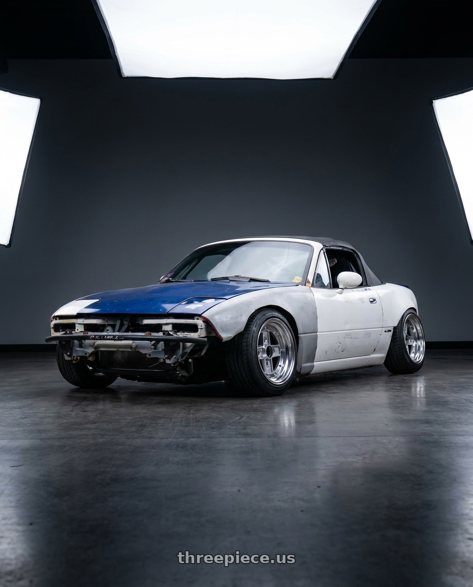 1991 Mazda Miata with Speed Star Mk-II 4x100 14X8.5+-7  Silver wheels