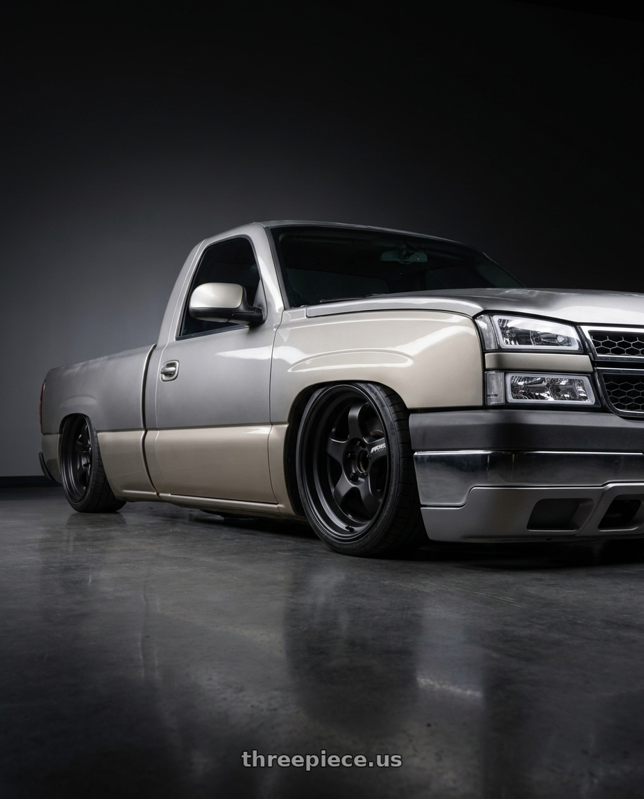 2003 Chevy Silverado 1500 single with WORK Meister S1 SUV 5x150 18x9+0 Matte Black wheels