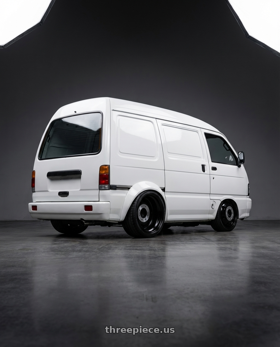 asia towner 1997 baú branca with XD XD INNER REAR DUALLY 8X170 22X8.25 +125 GLOSS BLACK wheels rear three quarter view square tires