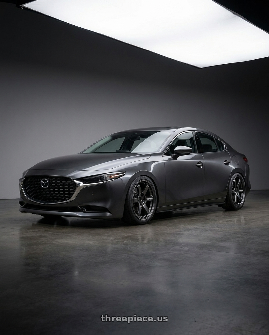 2024 Mazda3 Sedan with Volk Racing TE37 Saga S-Plus 5x114.3 18x8.5+42 Diamond Dark Gunmetal wheels