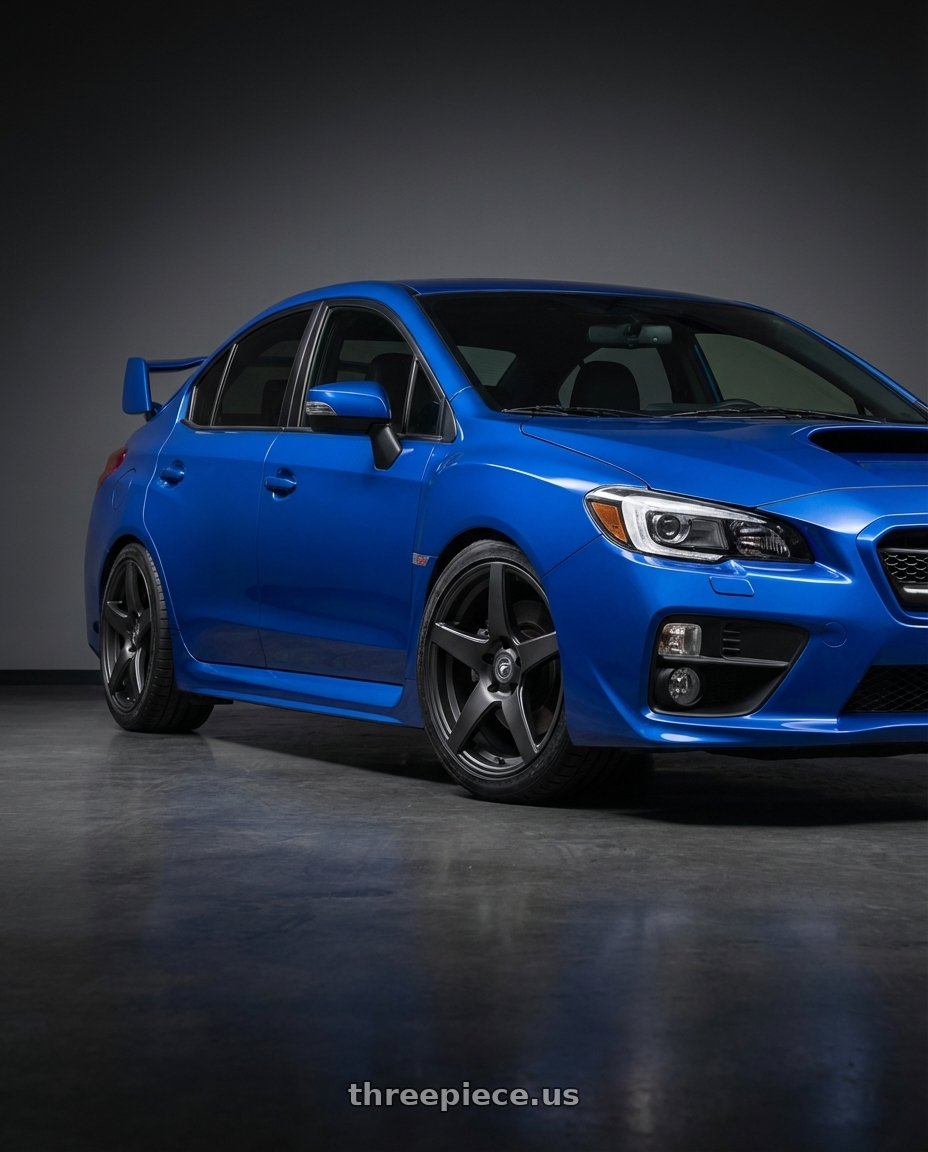 2013 Subaru WRX STI with Forgestar CF5 5x114.3 18x10 +42 Satin Black wheels