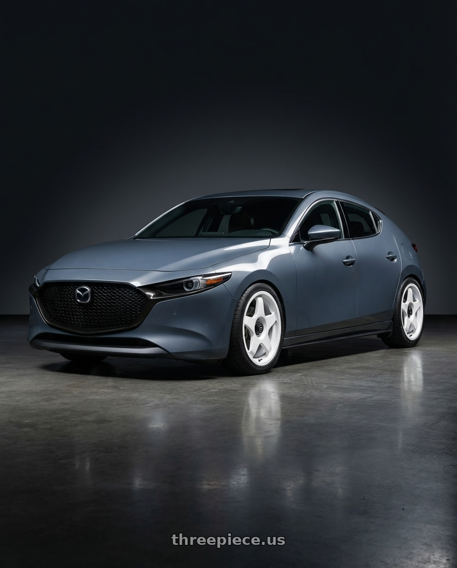 2023 Mazda Mazda3 Turbo with fifteen52 CHICANE 5x114.3 / 5x100 18x8.5 +35 RALLY WHITE (GLOSS WHITE) wheels