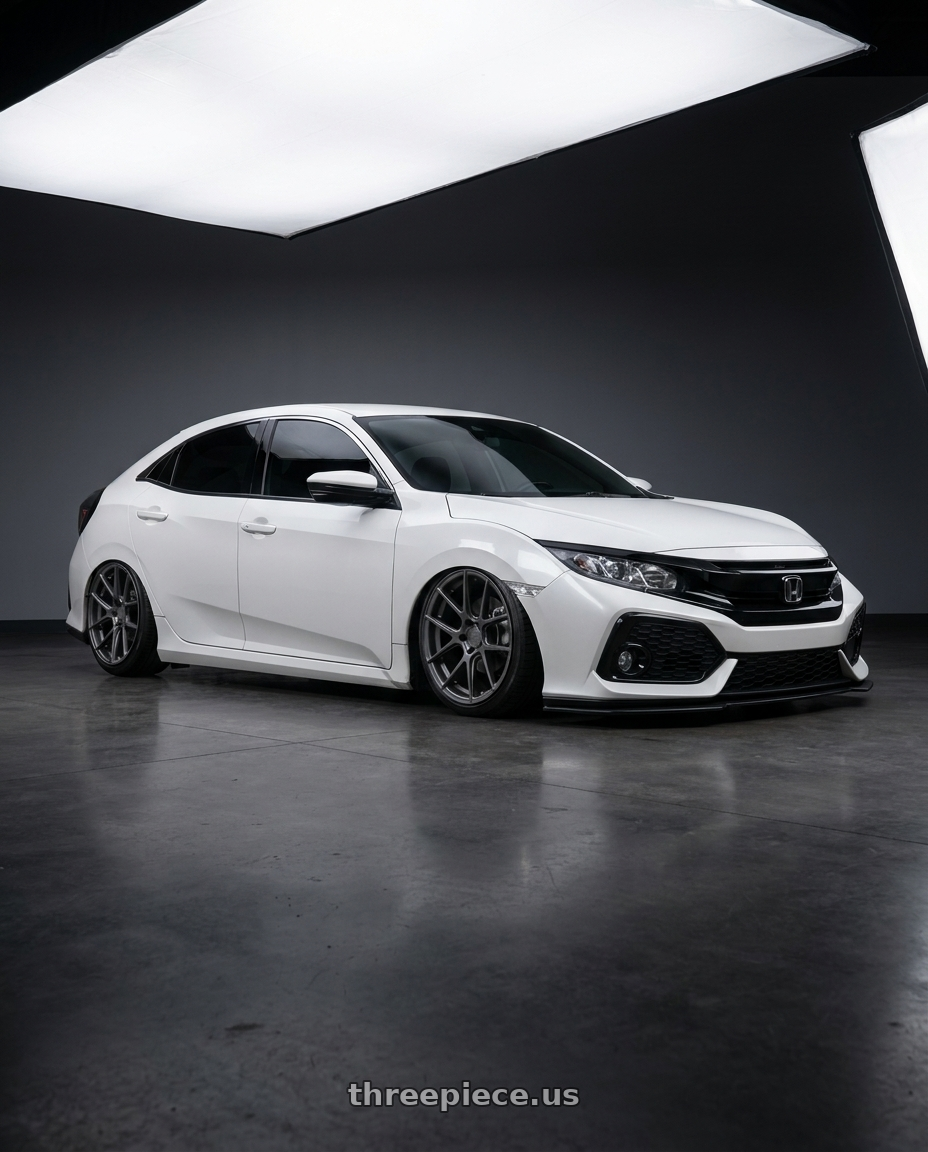 2019 Honda Civic with Avant Garde Wheels M510 5X114.3 19x9.5 +40 Dolphin Grey wheels