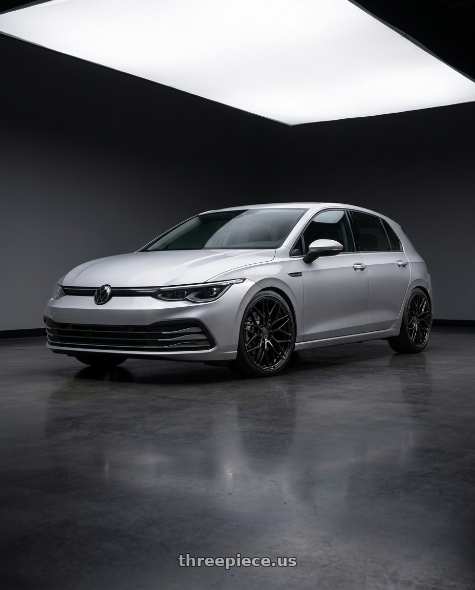 2024 Volkswagen Golf R MK8 with Avant Garde Wheels M520R 5X112 19x9.5 +40 Gloss Black wheels