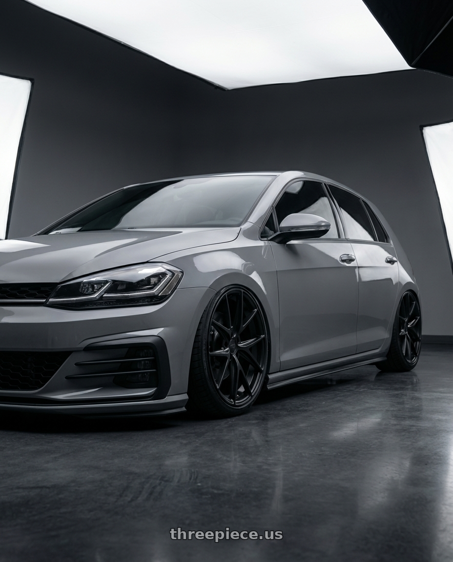 2019 Volkswagen GTI MK7 with Niche 1PC M117 MISANO 5X112 19X8.5 +34 MATTE BLACK wheels