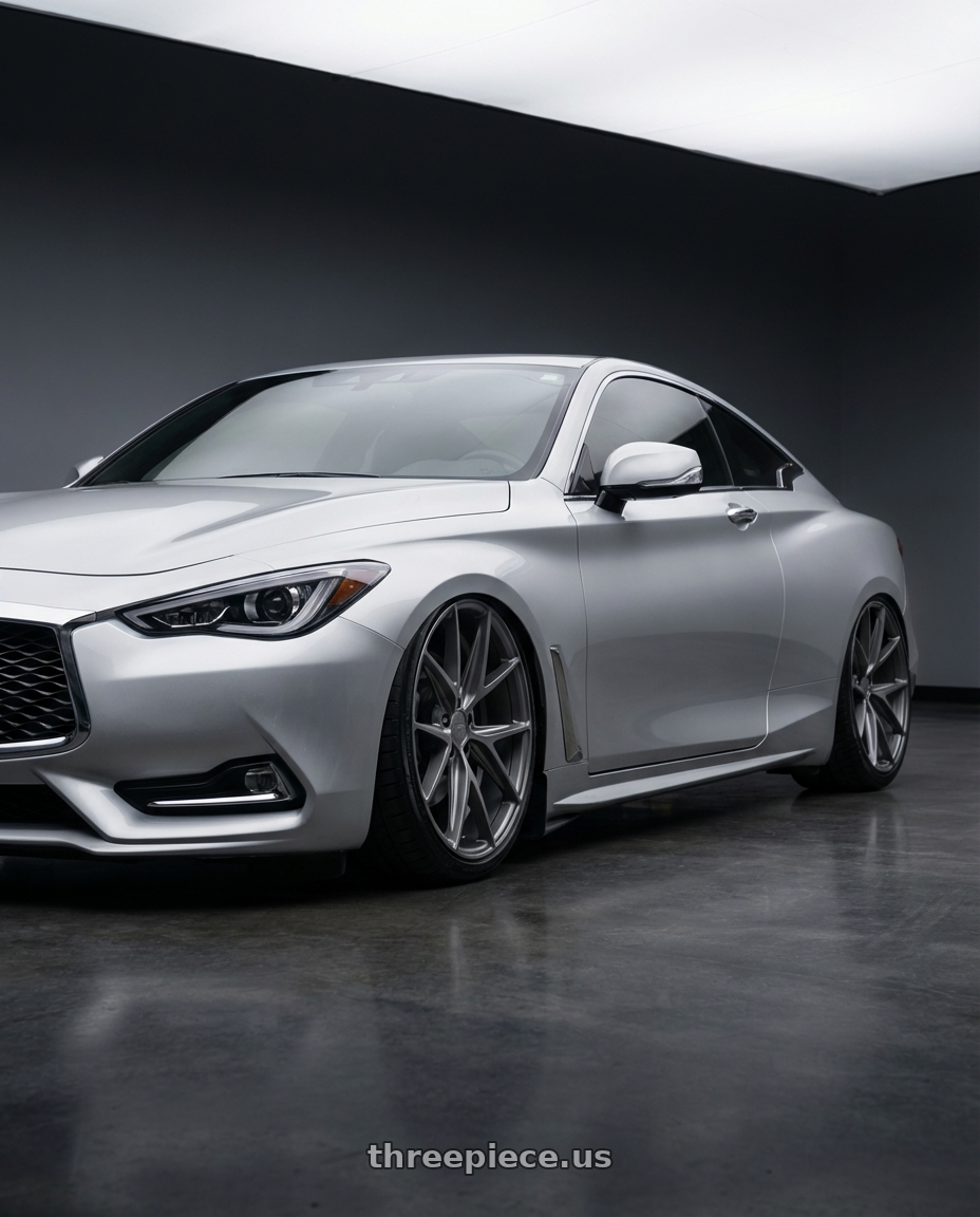 2020 Infiniti Q60 with Niche 1PC M116 MISANO 5X114.3 20X10.5 +30 MATTE GUN METAL wheels