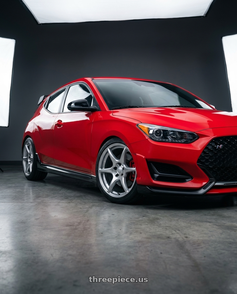 2022 Hyundai Veloster N with Kansei K11S Tandem 5x114.3 19x9.5 22 Hyper Silver wheels