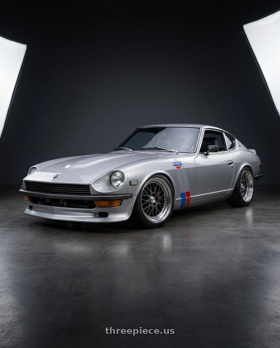 1974 260z datsun with Work Meister M1 3p 4x114.3 16x8+5 O Disk Matte Gunmetal wheels