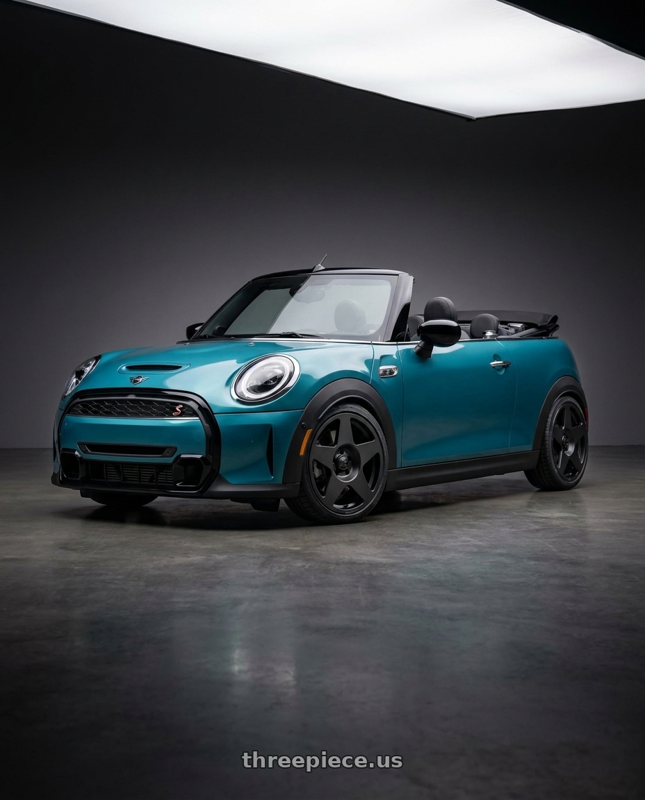 2024 Mini Cooper with fifteen52 TARMAC 5x112 17x7.5 +40 ASPHALT BLACK (SATIN BLACK) wheels