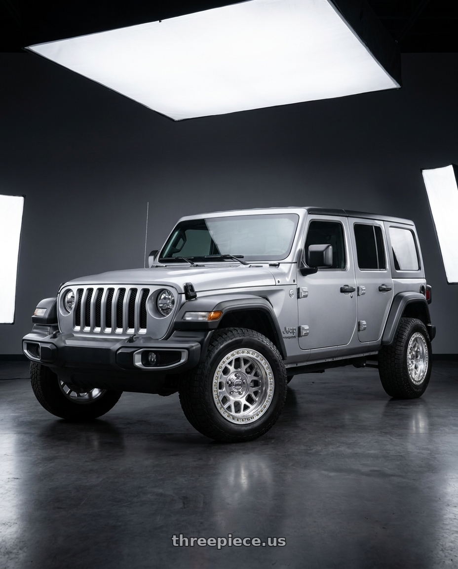 2021 Jeep Wrangler Sport with KMC KM235 GRENADE CRAWL BEADLOCK 5X127 18X9 +10 MACHINED wheels