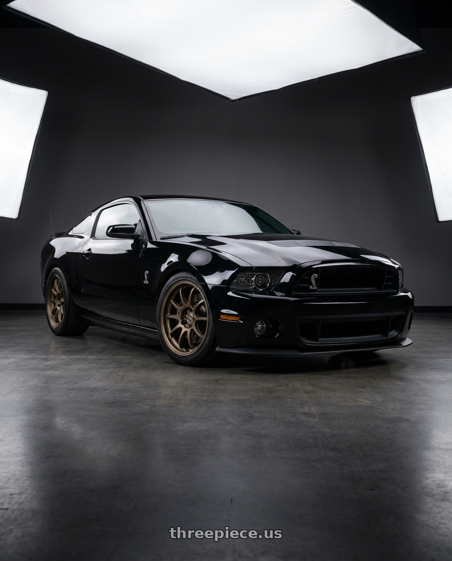 2011 GT500 SVT Performance Package Black with Work Emotion D9r 5x114.3 19x9.5 +38 Matte Bronze wheels
