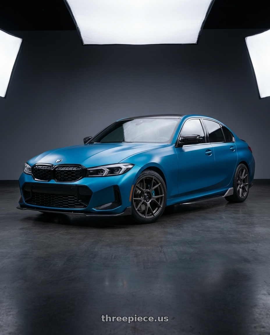 2023 bmw m340i xdrive with Konig Ampliform 5x112 19x8.5+32 Dark Metallic Graphite wheels