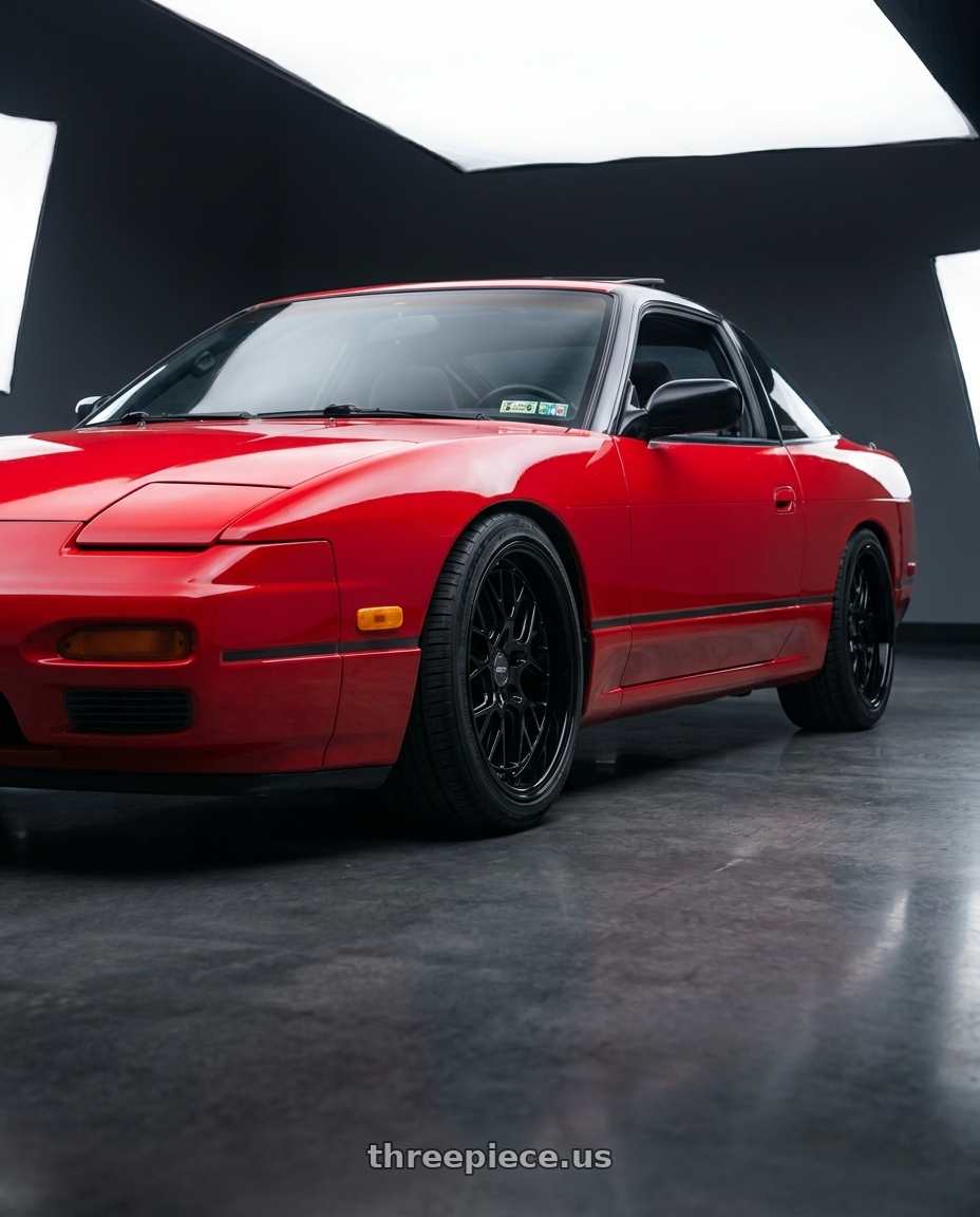 1991 Nissan 240SX with ESR Wheels CS SERIES CS11 5x115 18x9.5 +35 Gloss Black wheels