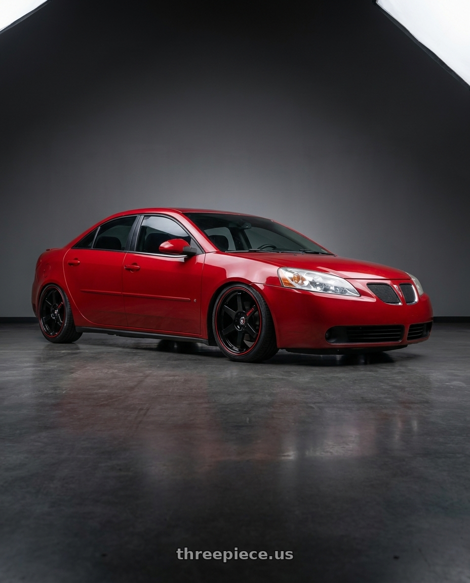 2008 Pontiac G6 GT with Spec-1 SPT-33 5x110/5x114.3 17x8 +38 Gloss Black & Red Line wheels