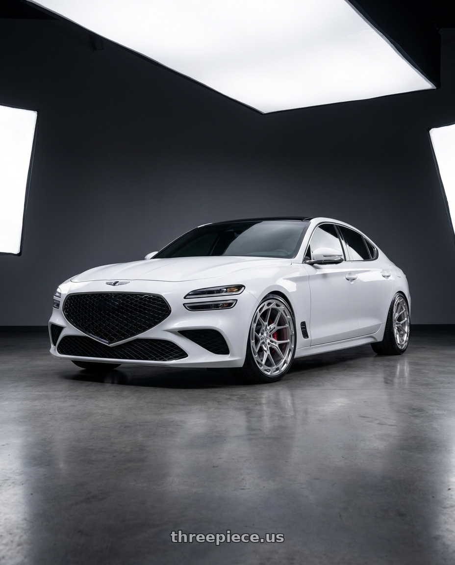 2022 Genesis G70 prestige sport with Rohana RFX19 5x114.3 20x9 +35 Machine Silver wheels