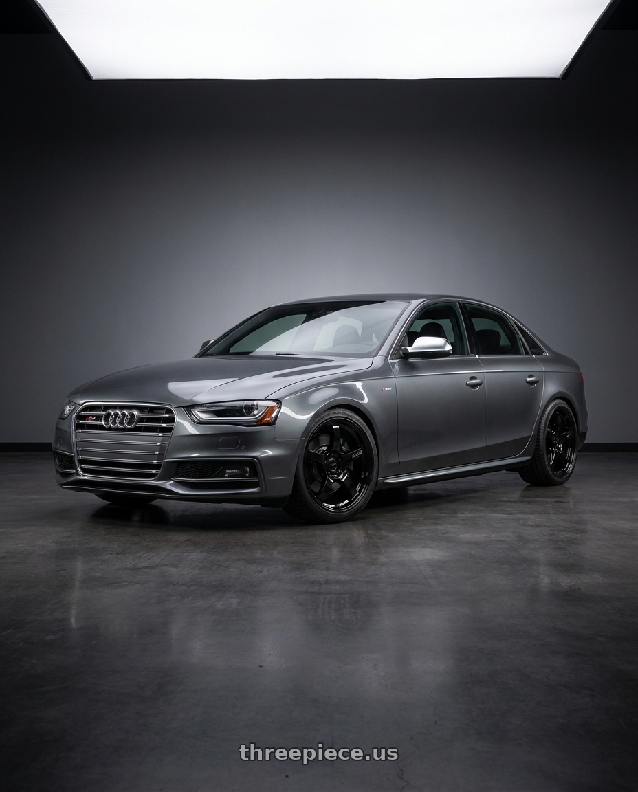 2015 Audi S4 B8.5 with Gram Lights 57CR 5x112 19x10.5+35 Glossy Black wheels