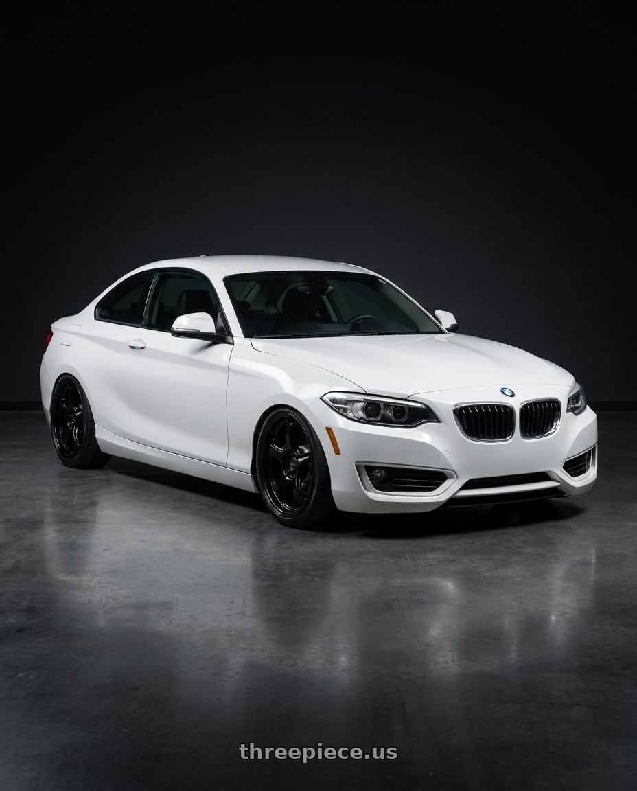 2018 Bmw 220I Coupe Alpine White with WedsSport RN-05M 5x112 19x10.0+40 Gloss Black wheels