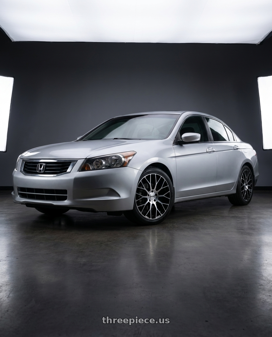 2010 Honda accord with Petrol P2B 5X114.3 15X7 +40 GLOSS BLACK W/ MACHINED FACE wheels