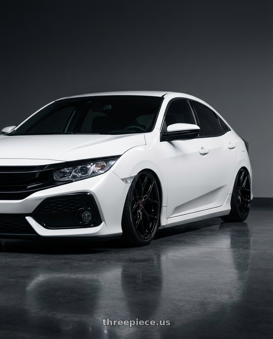 2019 Honda Civic with Vossen HF-5 19x9.5 / 5x114.3 / ET40 / Deep Face / 73.1 - Gloss Black Wheel - HF5-9N63 wheels