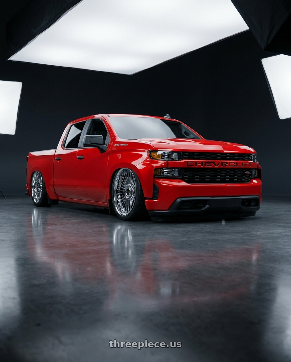 2020 chevy silverado with Work Emitz Black Polish 5x100 19x9.0 +38 wheels