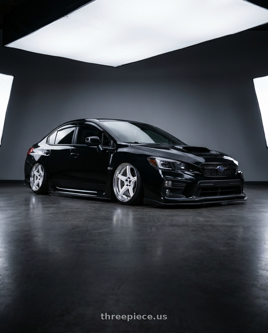 2018 Subaru wrx limited black with Work T5R 2P 5x114.3 18x10.0 +0 WHITE wheels