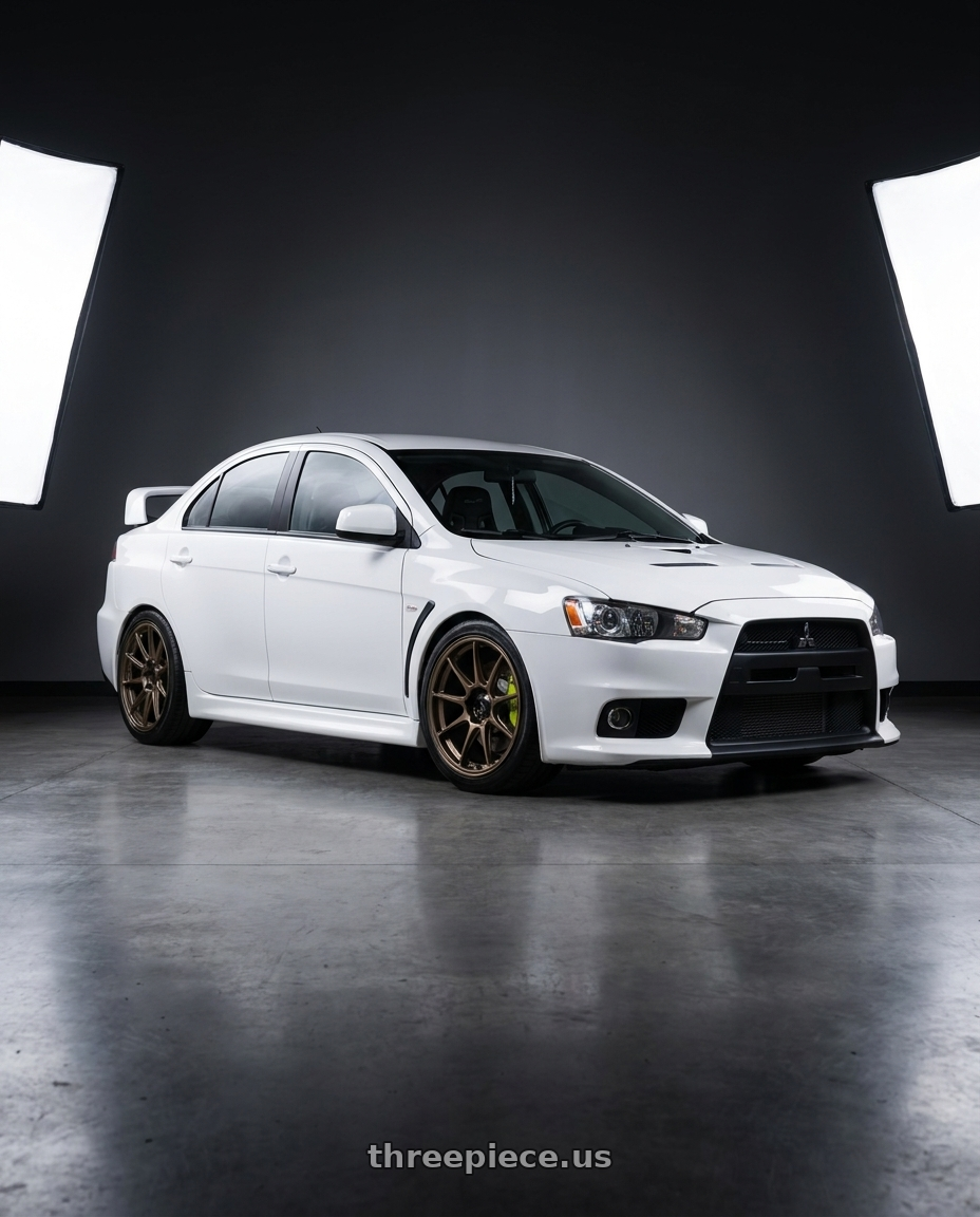 2010 Mitsubishi Evo x with Konig Dekagram 5x114.3 18x9.5+35 Gloss Bronze wheels