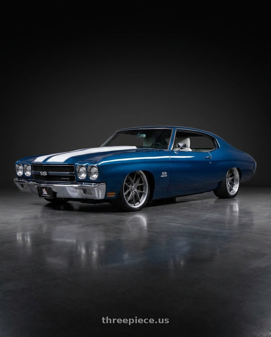 1970 chevy chevelle with Ridler Type 695 5x120.65 20x10+0 Grey/Machined Lip wheels
