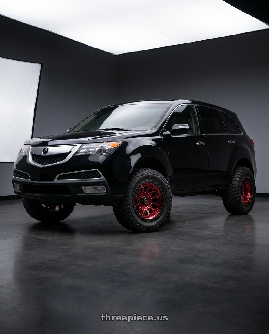 2012 acura mdx with Fittipaldi Offroad FT101RTB 5x127 18x9 +18 Red Tint Black wheels