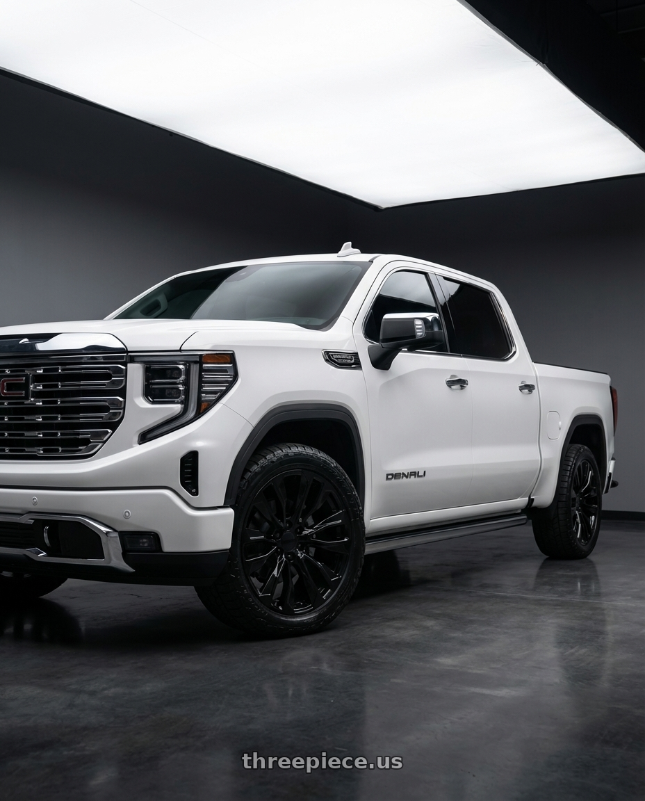 2023 gmc sierra 1500 denali with Performance Replicas PR211 6X139.7 24X10 +31 GLOSS BLACK wheels