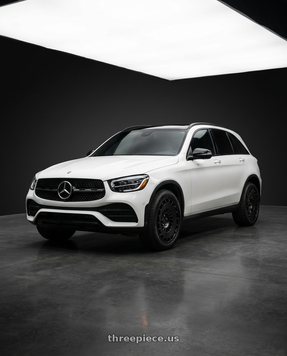 2022 Mercedes Glc300 with Rotiform 1PC R137 CCV 5X112 18X8.5 +45 MATTE BLACK wheels