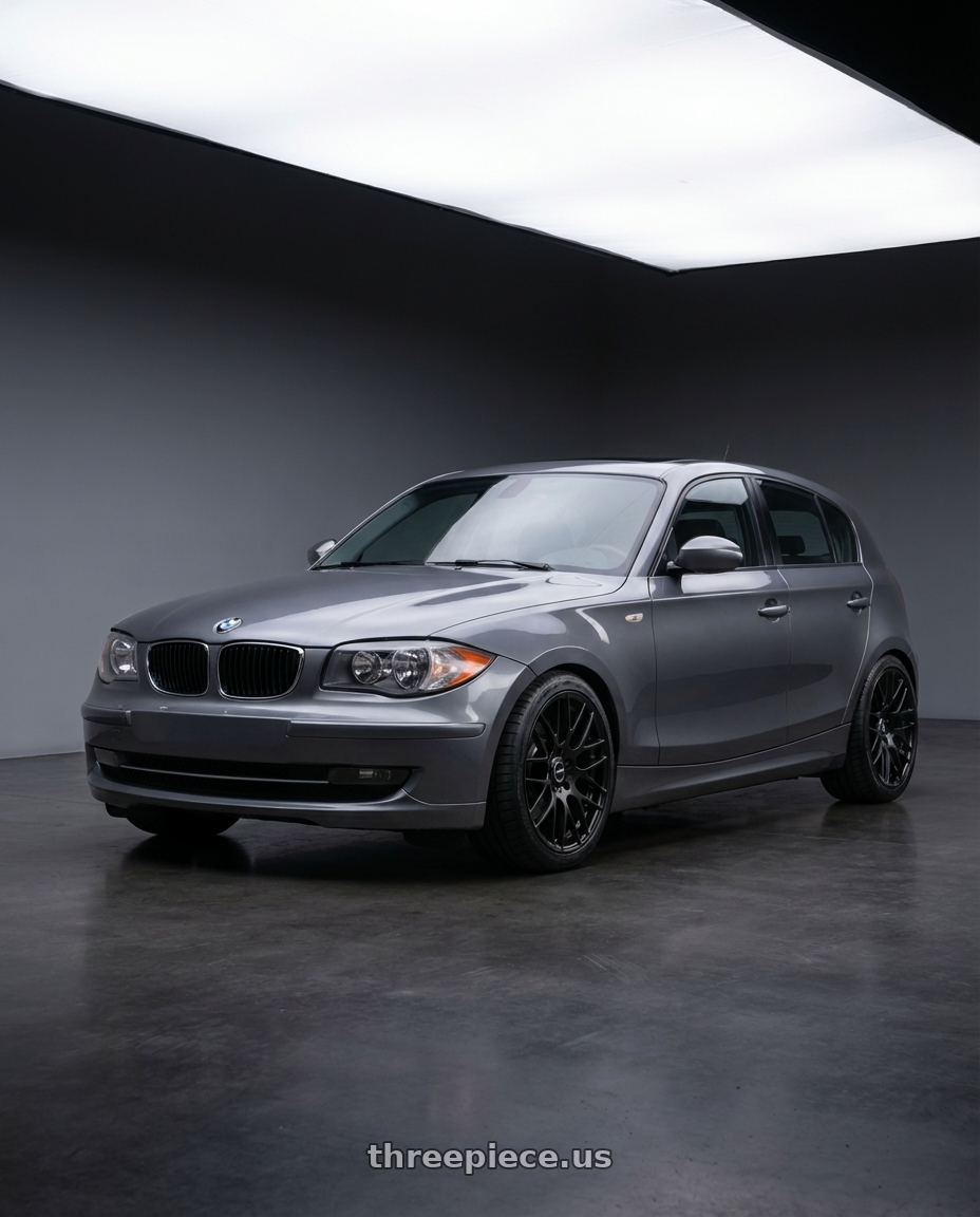 2012 BMW 1 Series E82 with Avant Garde Wheels M359 5X120 18x8.5 +35 Matte Black wheels